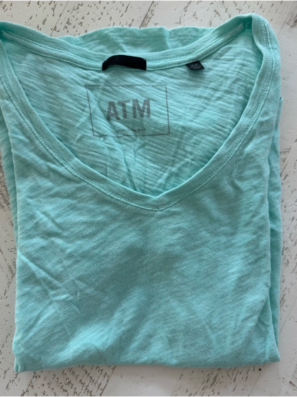 ATM Anthony Thomas Melillo Seafoam V-Neck Short Sleeve Tee